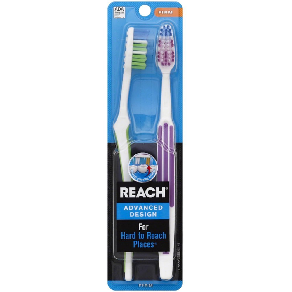 Reach Advanced Design Toothbrushes for Adults Firm Full Head Soft Bristles Oral Care Pack of 3