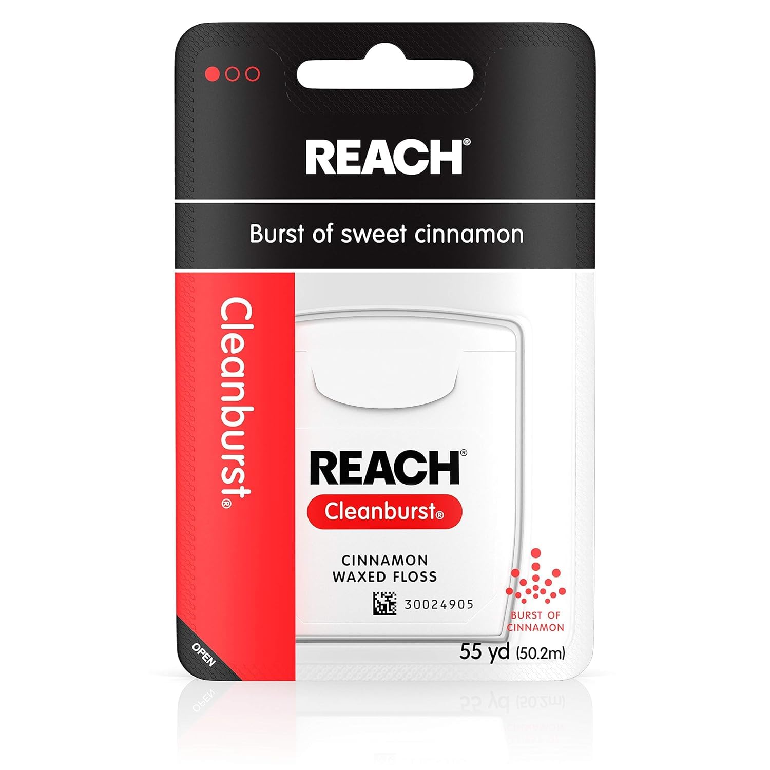 Reach Clean Burst Cinnamon Dental Floss, Flavor, 55 yd (3 Pack)  
Reach Clean Burst Cinnamon Dental Floss, Oral Hygiene,
