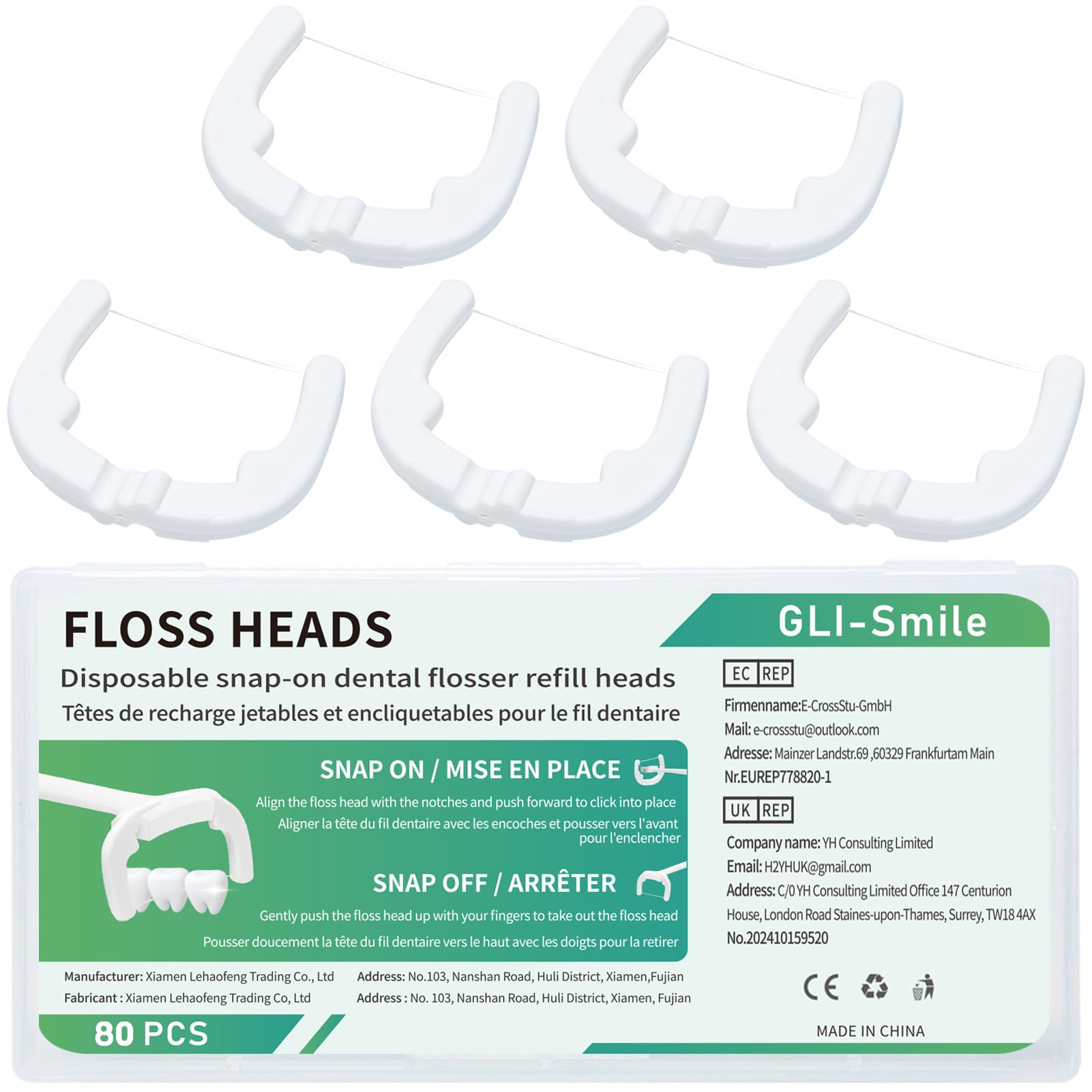 Ultraclean Access Flosser Refill Heads, Effective Plaque Removal for Oral Care & Hygiene, Durable Flosser Refill Heads,